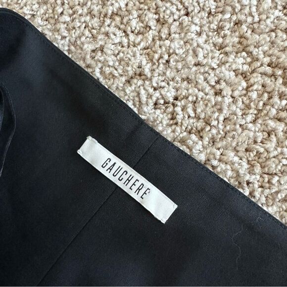 Gauchere A-line Exposed Zipper Wool Midi Skirt in Black Size 34 2 US - Picture 8 of 11